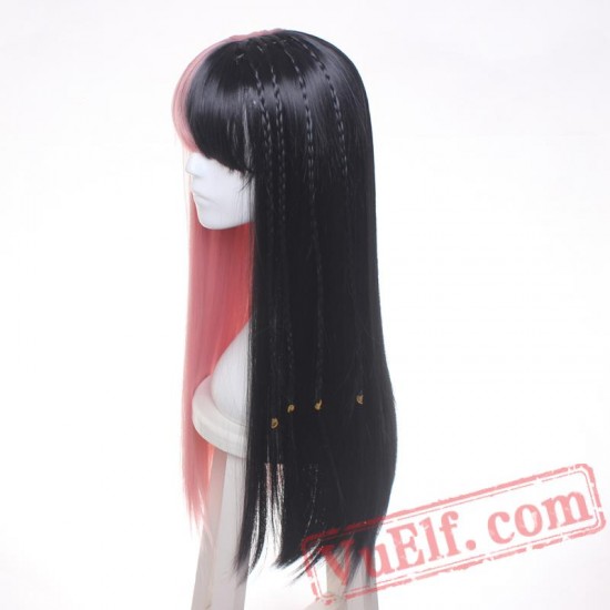 Melanie Martinez Half Black Pink Braids Hair Cosplay Wigs