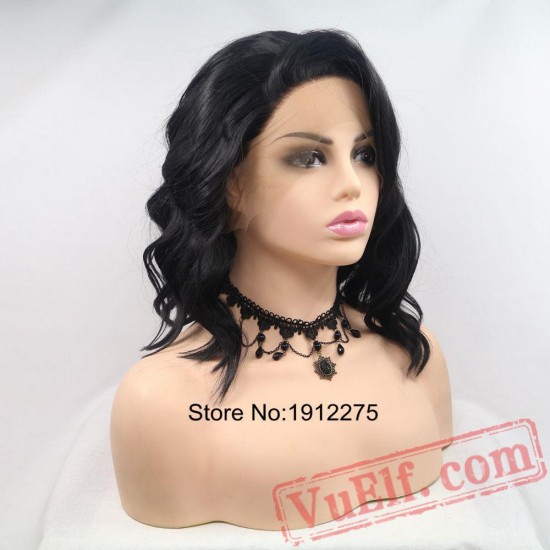 Short Black Curly Wigs Women Lace Front Wig Hair Natural Wigs