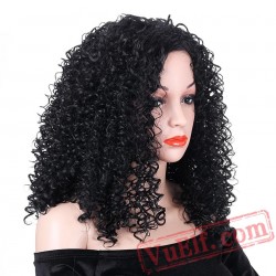 Long Kinky Culry Black Wigs Women Long Black Kinky Bob Wigs