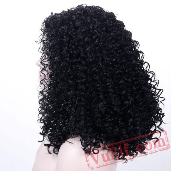 Long Kinky Culry Black Wigs Women Long Black Kinky Bob Wigs