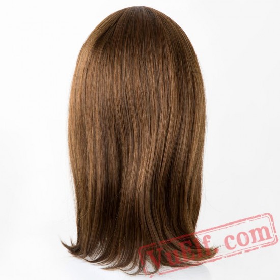 Black Wigs Wavy Child Hair Light Brown