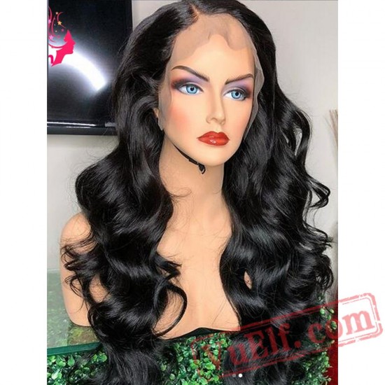 Lace Front Human Hair Wigs Black Women Loose