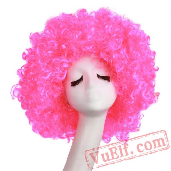 Beauty Afro Wig Kinky Curly Hair Black White Bobo Wigs Cosplay