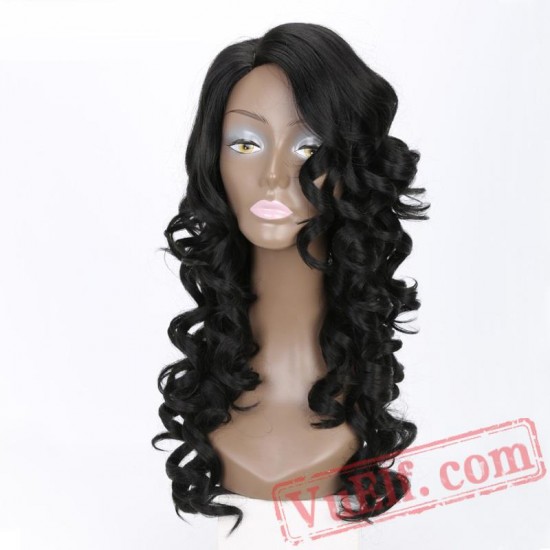 Long Kinky Curly Wig Blonde Pink Black Wig Black Women