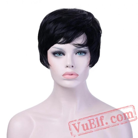 Short Cup Afro Women Black Wig Lady Fashion Wig