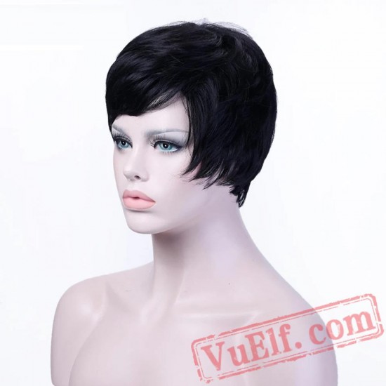 Short Cup Afro Women Black Wig Lady Fashion Wig