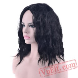 Brown Short Cosplay Wig Curly Bob Black Wigs Women Party Hair
