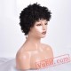 Short Bangs Curly Black Wigs Women Afro African American Hair