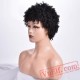 Short Bangs Curly Black Wigs Women Afro African American Hair