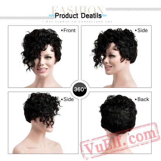 Kinky Curly Wig Hair Short Black Wigs Hair African American