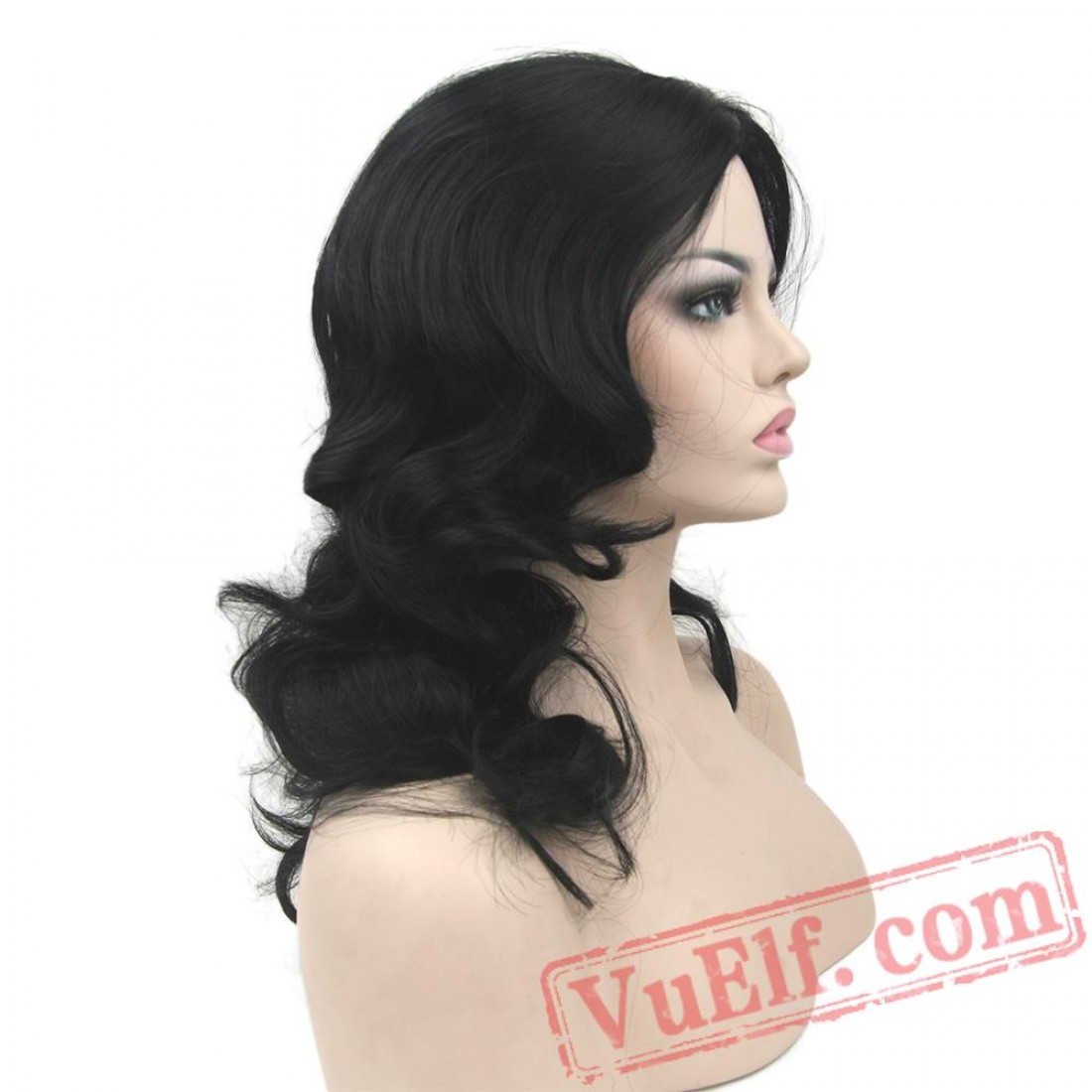 Long Curly Black Wig Party Hair Cosplay Wigs Black Women