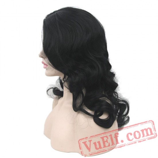 Long Curly Black Wig Party Hair Cosplay Wigs Black Women