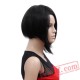 Kanekalon Short Black Wig Natural Straight Bob Full Wigs Women