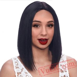 Black Short Bobo Hair Women Hair Cap Short Straight Wigs Women