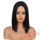 Black Short Bobo Hair Women Hair Cap Short Straight Wigs Women