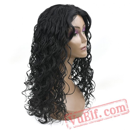 Long Deep Wave Hair Black Wigs Party Hair Cosplay Wigs Black Women