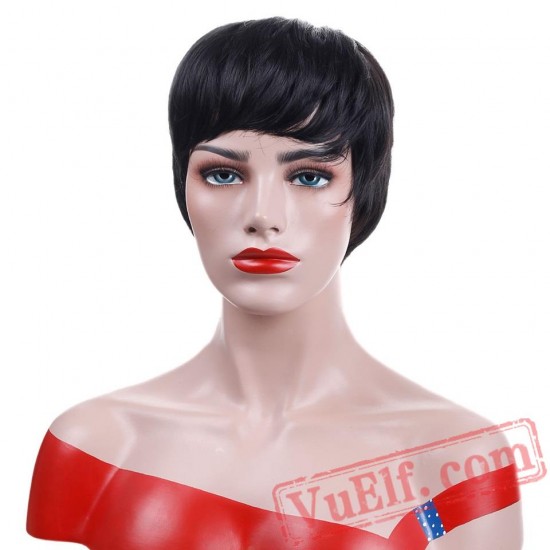 Short Black Wigs Women Natural Straight Wigs Women Hair