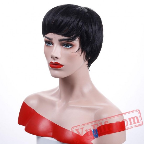 Short Black Wigs Women Natural Straight Wigs Women Hair