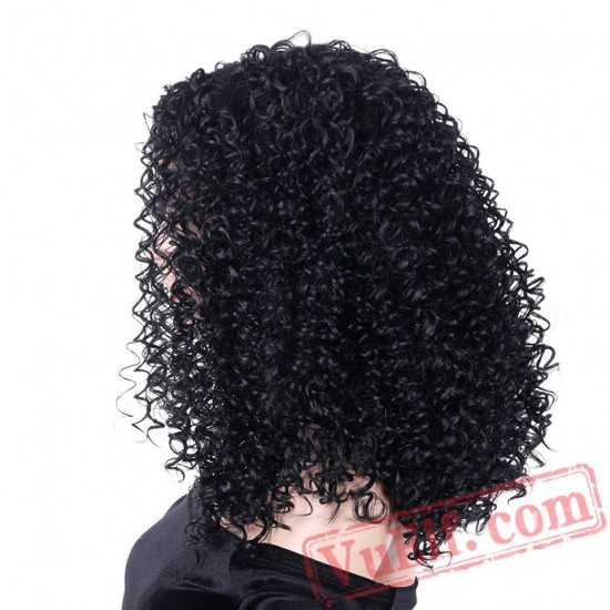 Kinky Culry Wig Women Natural Short Black Wigs Party Cosplay Wig