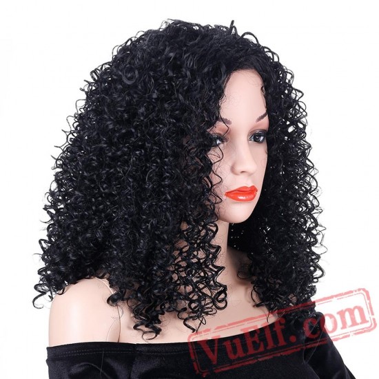 Kinky Culry Wig Women Natural Short Black Wigs Party Cosplay Wig