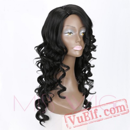 Long Kinky Curly Wig Blonde Pink Black Wig Women