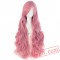 Long Wavy Cosplay Wigs Bangs Pink Black Blue Brown Blonde Women Wig Hair