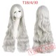 Long Wavy Cosplay Wigs Bangs Pink Black Blue Brown Blonde Women Wig Hair