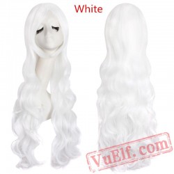 Long Wavy Cosplay Wigs Bangs Pink Black Blue Brown Blonde Women Wig Hair