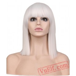 Short Straight Cosplay Wig Party Red Blonde Blue Green Pink