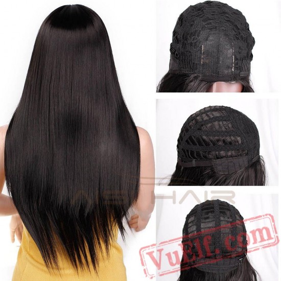 Green Straight Long Wigs Women Black Pink Cosplay Wigs