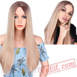 Green Straight Long Wigs Women Black Pink Cosplay Wigs