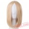 Short Blonde Wavy Bangs Wig Cosplay Salon Party Pink