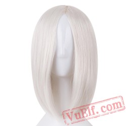 Short Blonde Wavy Bangs Wig Cosplay Salon Party Pink