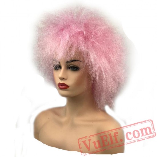 Beauty Jumbo Afro Wig Hair Pink/Yellow Clown Wigs Cosplay Halloween