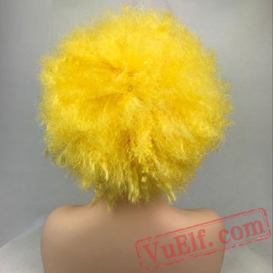 Beauty Jumbo Afro Wig Hair Pink/Yellow Clown Wigs Cosplay Halloween