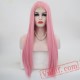 Silky Straight Hair Pink Wig Lace Front Wig White Women