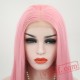 Silky Straight Hair Pink Wig Lace Front Wig White Women