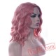 Wavy Gray Pink Wig Party Hair Red Black Green Women Cosplay Wigs