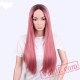 Pink Long Wigs Low Silky Straight Elastic Lace Long Pink Wigs Women