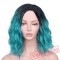 Blue Wigs Short Brown Hair Women's Long Wave