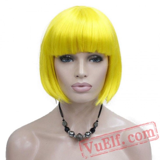 Beauty Red/Pink Wig Cosplay Women Hair short Bob party wig