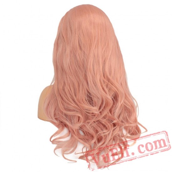 Lace Front Wig Long Pink Purple Orange Wigs Black Women Wave Hair