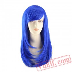women white rose red burgundy blue straight hair wigs