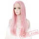 Pink Wig Straight Hair Lace Front Wig Women Cosplay Wig