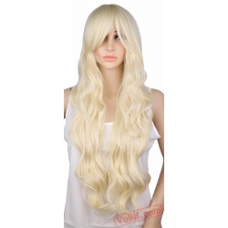 Long Curly Cosplay Wig Party Red Pink Sliver Gray Blonde Black