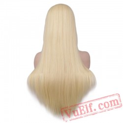 Women Natrual Long Wavy Full Head Wig Cosplay Black Red Pink