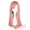 Pink Wig Medium Straight Inclined Bangs Hair Halloween