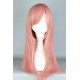 Pink Wig Medium Straight Inclined Bangs Hair Halloween