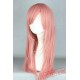 Pink Wig Medium Straight Inclined Bangs Hair Halloween