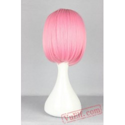 Pink Wig Short Wavy Hair Peruca Pelucas Cartoon Cosplay Bob